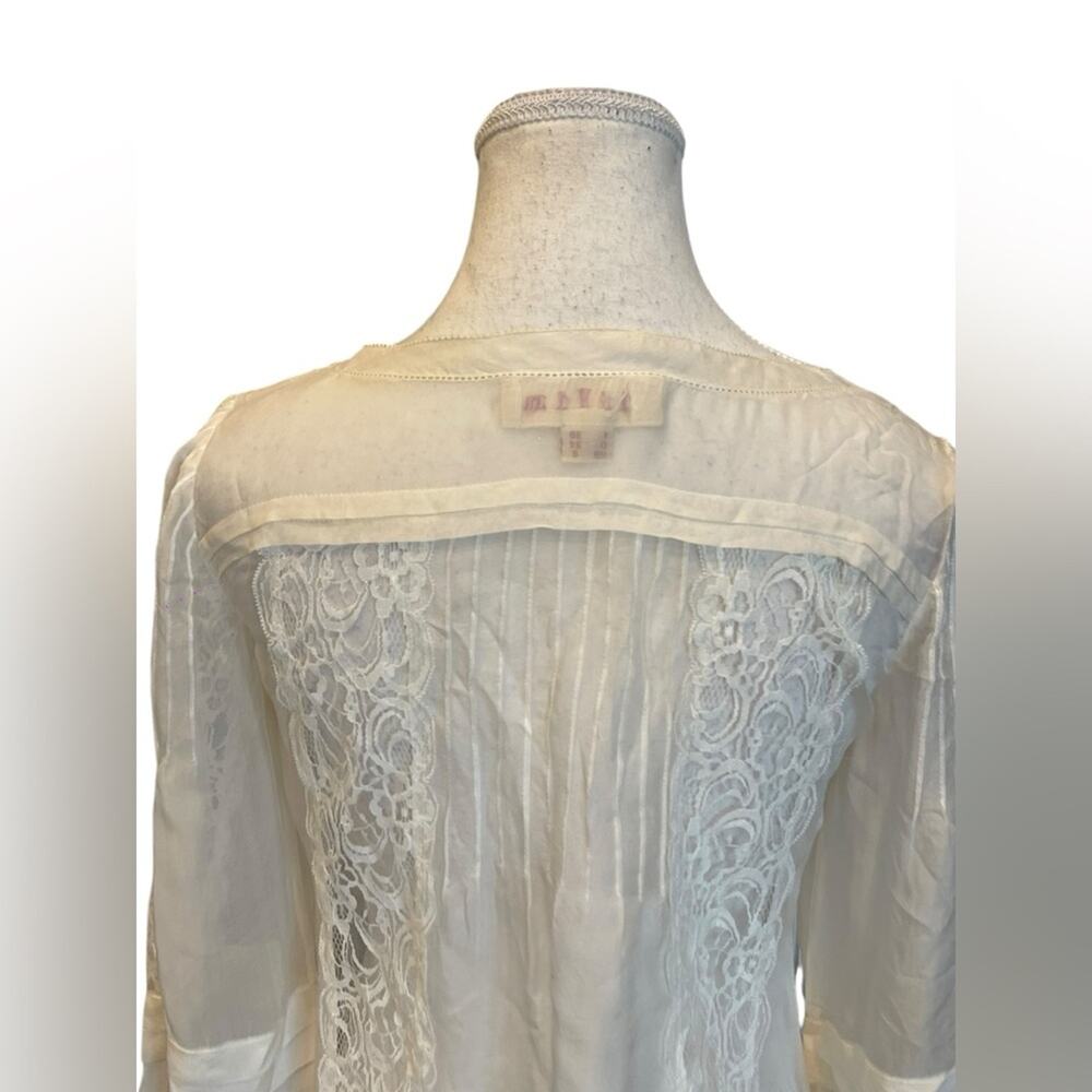 Iijin Silk Chiffon Hand Lace  Blouse Top Size:2 - Picture 3 of 10